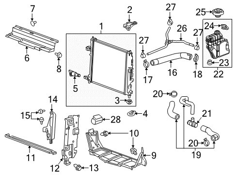 2016 Cadillac ATS Lower Baffle Diagram for 23164434