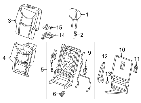 2025 Cadillac XT6 Second Row Seats Diagram 7 - Thumbnail