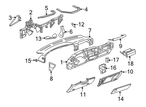 2007 Chevy Silverado 1500 Classic Instrument Panel Diagram 2 - Thumbnail