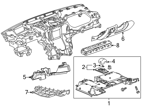 2018 Cadillac ATS Lower Trim Panel, Driver Side Diagram for 22821679