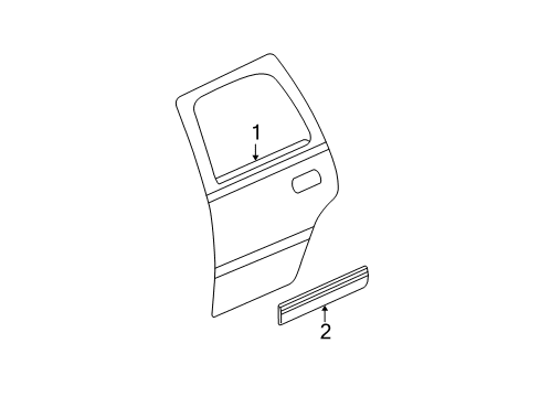 Body Side Molding, Gray Diagram for 88979831
