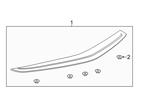 2019 Cadillac CTS Spoiler, Rear Diagram for 22986055