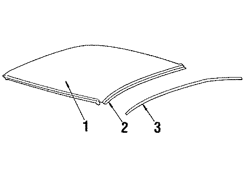 1987 Oldsmobile Firenza Roof Panel Diagram for 20539354