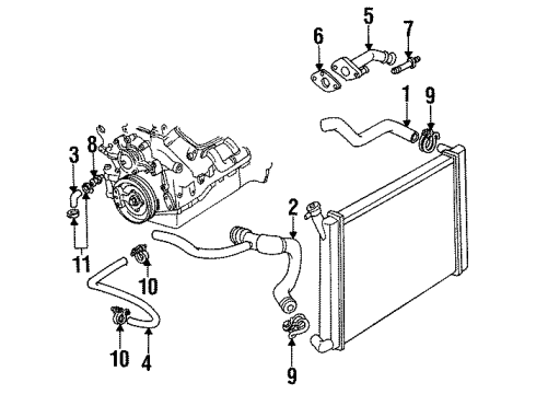 1995 Pontiac Grand Am Radiator Hoses Diagram 2 - Thumbnail