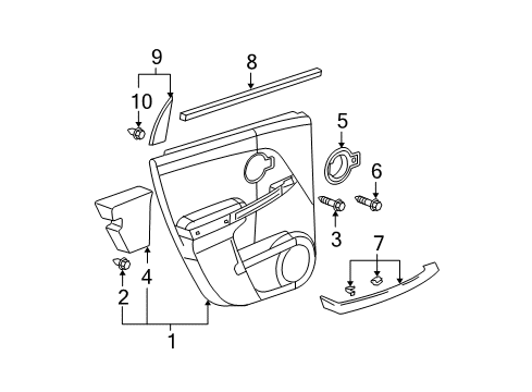 2007 Chevy Equinox Interior Trim - Rear Door Diagram