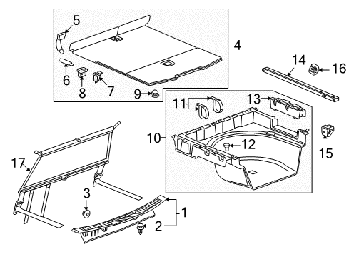 2013 Cadillac CTS Rear Panel Trim Diagram for 20907959