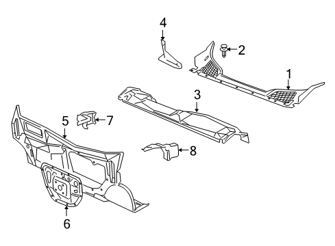 2006 Pontiac Montana Cowl Diagram