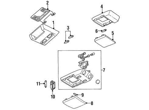 1995 Oldsmobile Silhouette Lamp Bracket Diagram for 10131587