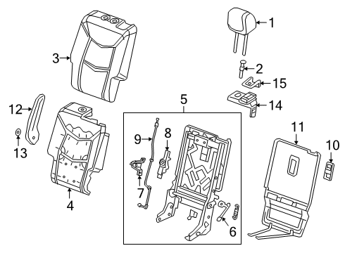 2025 Cadillac XT6 Second Row Seats Diagram 5 - Thumbnail