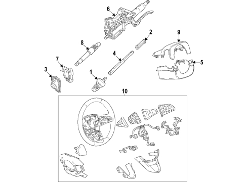 2023 Cadillac CT4 Lower Column Cover, Jet Black Diagram for 84520196