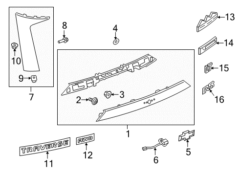 2024 Chevy Traverse Limited Exterior Trim - Lift Gate Diagram