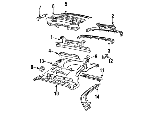 1989 Pontiac Grand Prix Seat Bracket, Rear Passenger Side Diagram for 10057232