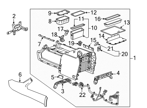 2018 Chevy Silverado 1500 Console Assembly, Black Diagram for 84502926