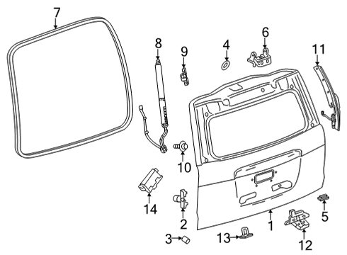2024 Chevy Tahoe Gate & Hardware Diagram 2 - Thumbnail
