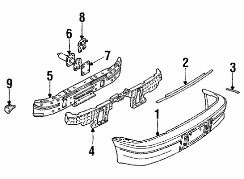 1993 Saturn SC2 Bumper & Components - Rear Diagram