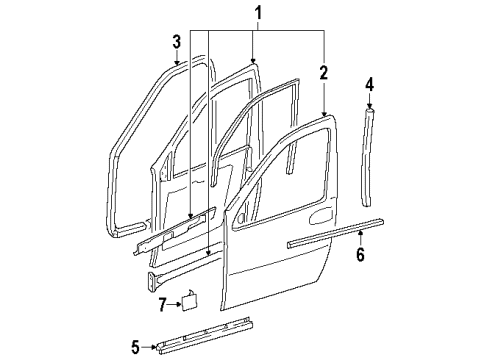 2001 Oldsmobile Silhouette Outer Panel, Front Driver Side Diagram for 15250062