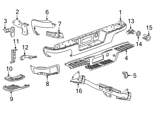 2019 Chevy Colorado Bumper & Components - Rear Diagram 5 - Thumbnail