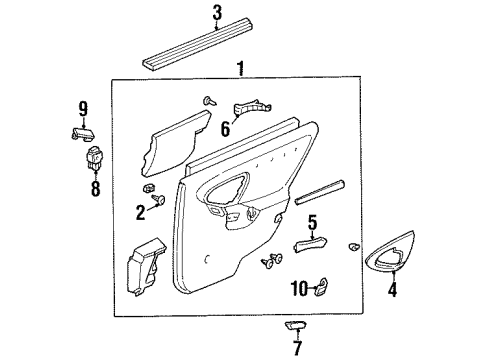 1998 Oldsmobile Cutlass Reflector, Rear Driver Side Diagram for 22596009