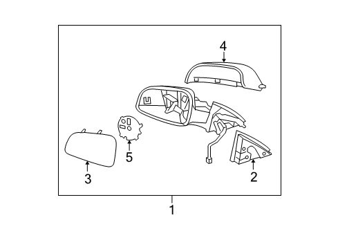 2008 Saturn Aura Mirror Assembly, Rear Passenger Side Diagram for 20893711