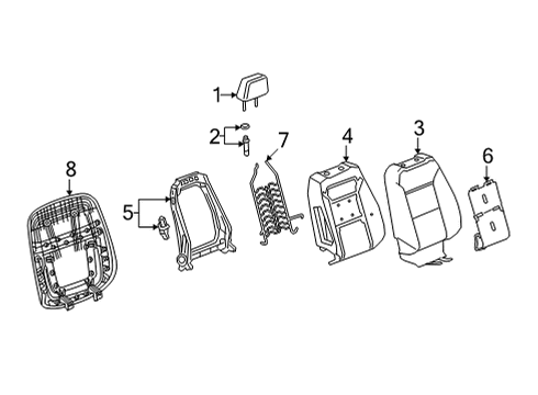 2024 Cadillac Escalade ESV Passenger Seat Components Diagram
