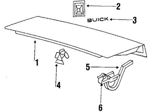 1989 Buick Century Lock Striker, Rear Diagram for 16603978