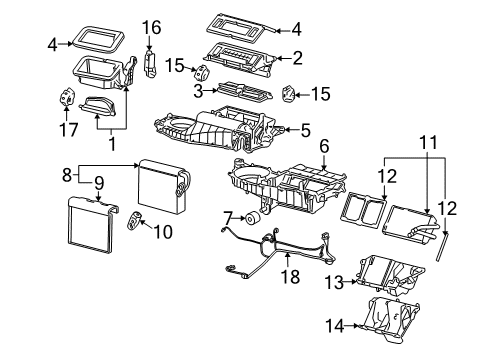 2006 Chevy Monte Carlo A/C Evaporator & Heater Components Diagram