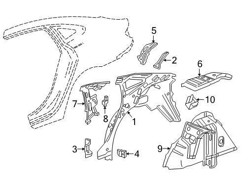 2018 Buick LaCrosse Inner Structure - Quarter Panel Diagram
