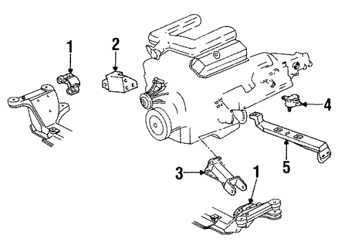 1993 Pontiac Firebird Engine & Trans Mounting Diagram 2 - Thumbnail