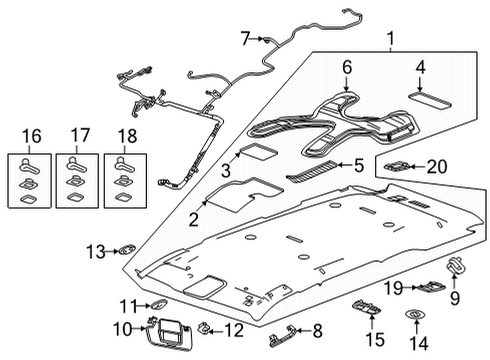 2024 Chevy Tahoe Interior Trim - Roof Diagram