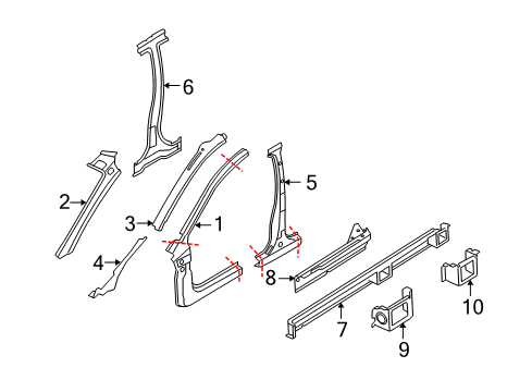 2008 Saturn Astra Center Pillar & Rocker Diagram