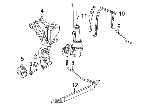 2005 Buick Rainier Power Steering Pressure Hose Diagram for 26090950