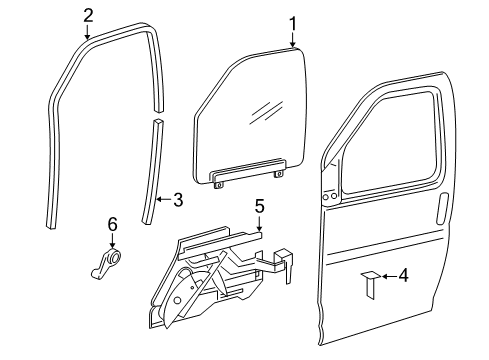 2022 GMC Savana 3500 Glass - Door Diagram