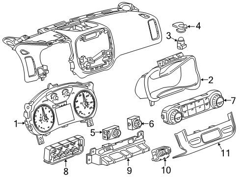 2019 Chevy Colorado Cluster & Switches Diagram