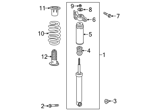 2025 Cadillac XT6 Shocks & Components Diagram