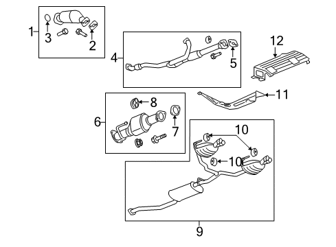 2010 Saturn Outlook Muffler & Pipe Diagram for 15903511