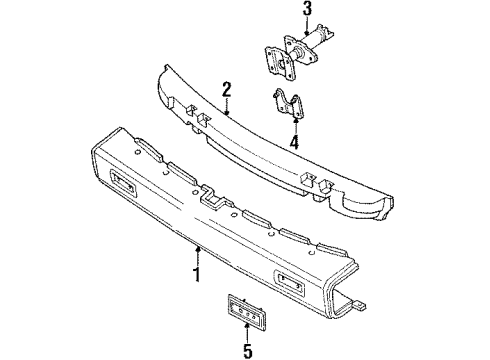 1990 Pontiac Trans Sport Bumper & Components - Rear Diagram