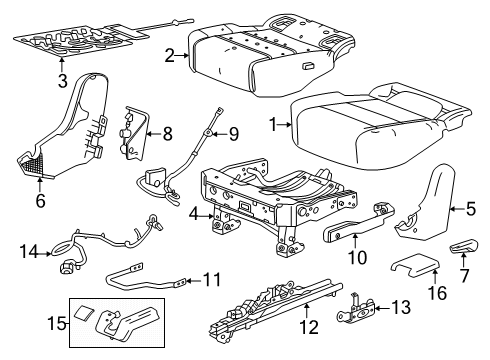 2024 GMC Acadia Frame, Rear Seat Cushion (With Frame) Diagram for 85098920