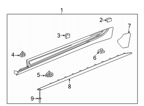 2025 Cadillac CT5 Exterior Trim - Pillars Diagram