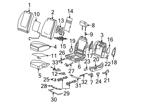 2009 Pontiac G6 Seat Back Heater, Driver Side Diagram for 25864884