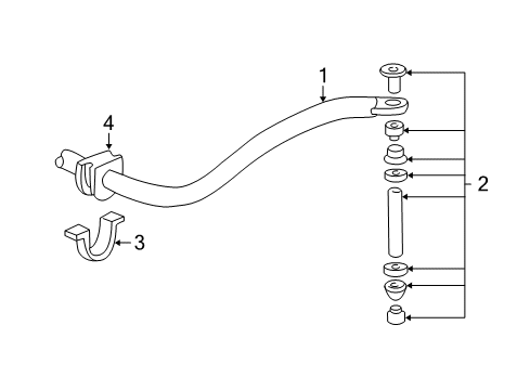 2001 Chevy Suburban 1500 Stabilizer Bar & Components Diagram 4 - Thumbnail