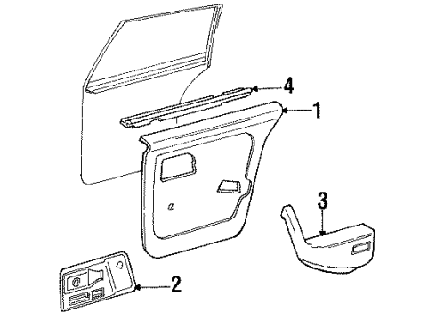 1991 Pontiac Grand Am Interior Trim - Rear Door Diagram