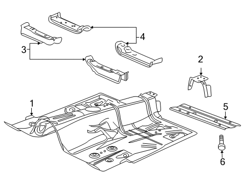 2008 Pontiac G8 Front Crossmember Diagram for 92121158