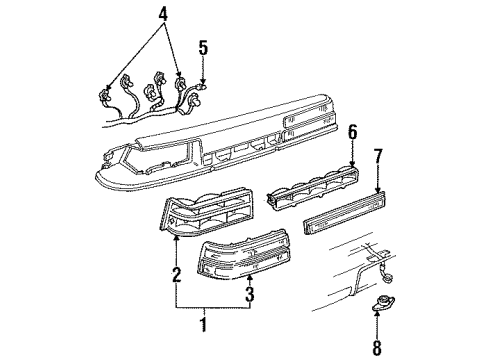 1989 Pontiac Grand Am Marker Lamp, Passenger Side Diagram for 16509862