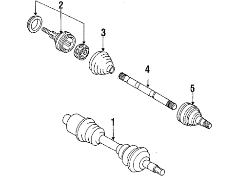 1992 Chevy Corsica Drive Axles - Front Diagram