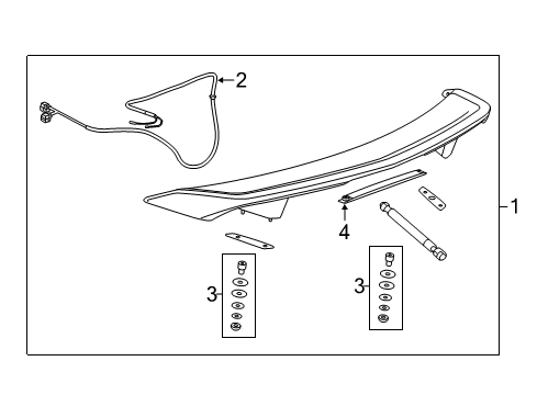 2013 Chevy Camaro Spoiler, Red, Rear Diagram for 20979730