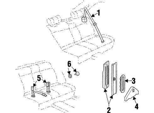 2000 Cadillac Catera Rear Seat Belts Diagram