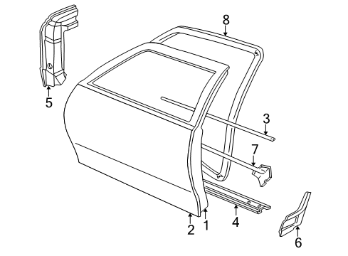 1996 Pontiac Sunfire Outer Panel, Front Driver Side Diagram for 22713991