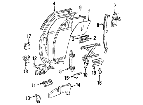 1993 Buick Roadmaster Lock Solenoid, Rear Diagram for 16606312