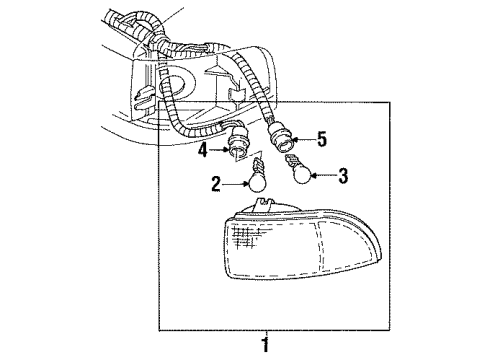 1992 Buick Commercial Chassis Side Marker Lamp, Passenger Side Diagram for 5976558