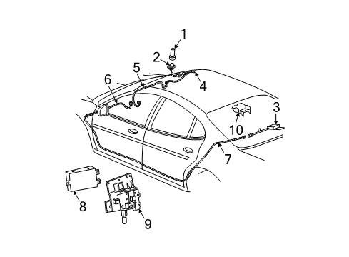 2005 Buick LaCrosse Receiver Bracket Diagram for 10351511